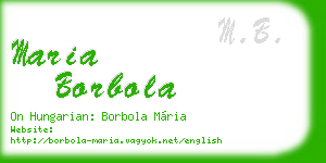 maria borbola business card