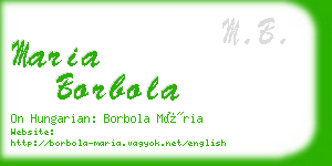 maria borbola business card